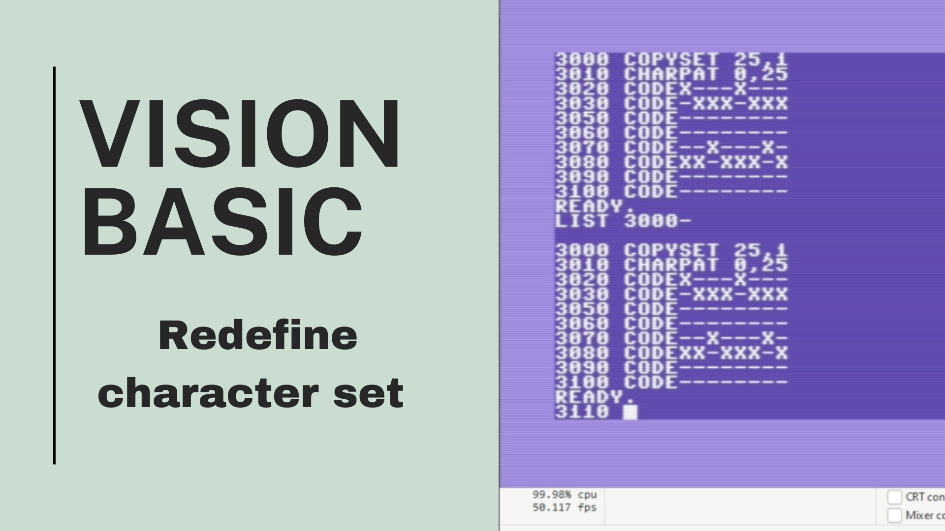 C64 Vision Basic Redefine Charset